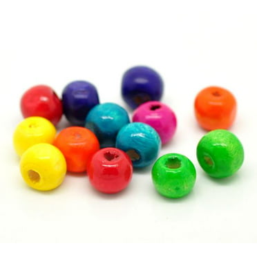 200 Colourful barrel shape wooden beads 6mm